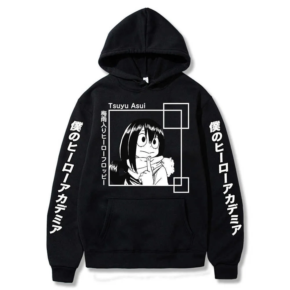 Mon héros académique Tsuyu Asui Froppy sweat à capuche unisexe vêtements hommes femmes Moleton Y0803