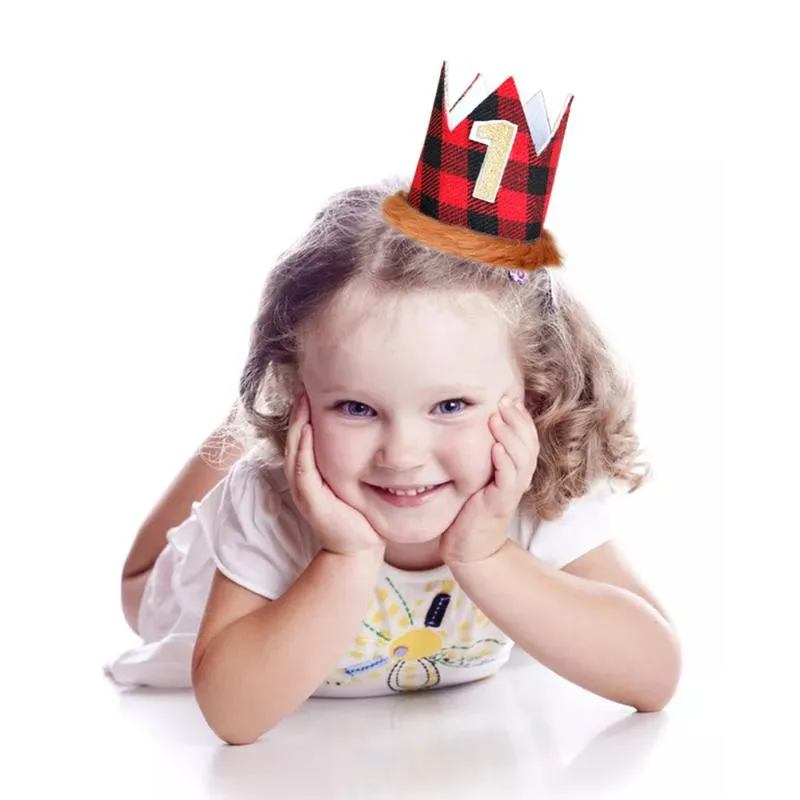 Andere feestelijke feestartikelen Happy First Birthday Hoeden Decor Cap One Hat Princess Crown 1st 2e 3e jaar oude nummer jongen meisje baby shower