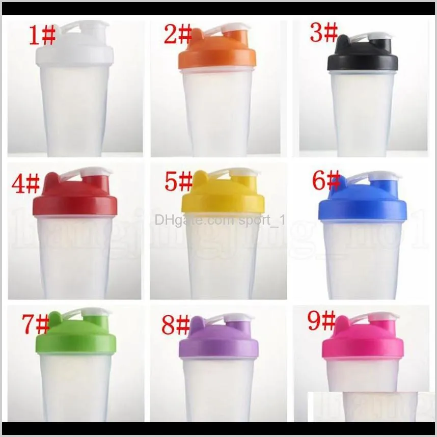 400ml sports bottle shaker mixer bottle plastic shaker bottle sports fitness leakproof shaker water bottles kka7011-1