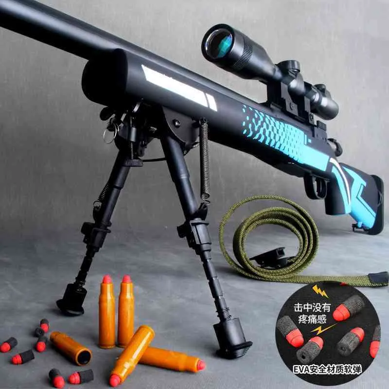 Arma de brinquedo realista para Nerf Guns Dardos Rifle de precisão  automático com Scop