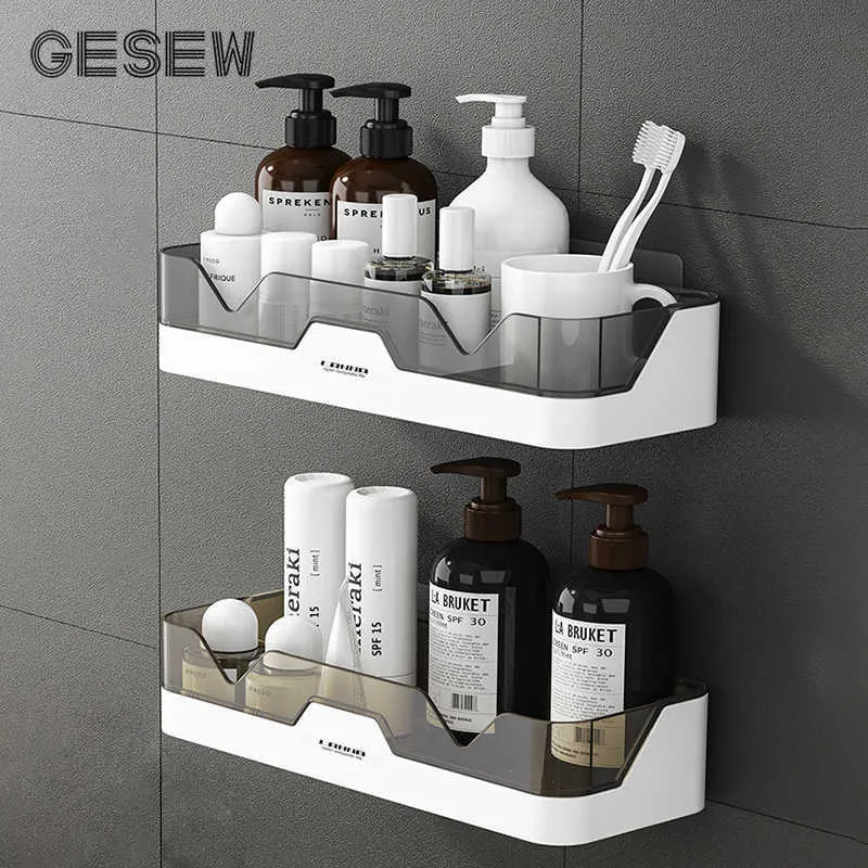 GESEW Shampoo Shower Storage Shelves For Bathroom And Kitchen Punch-free Holder Home Organizer Accessories Set 210709