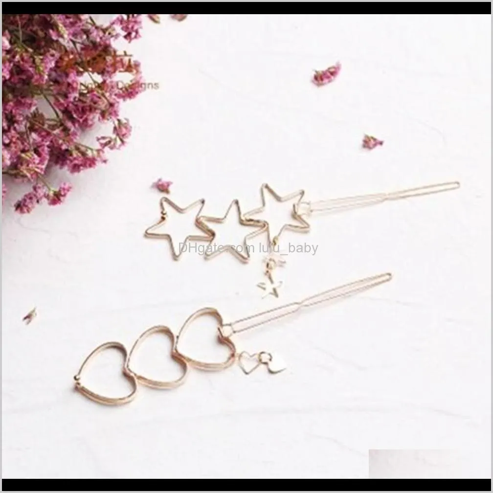 new hot woman hair accessories five-pointed star hair clip pin metal copper hairgrip barrette girls holder hair clip