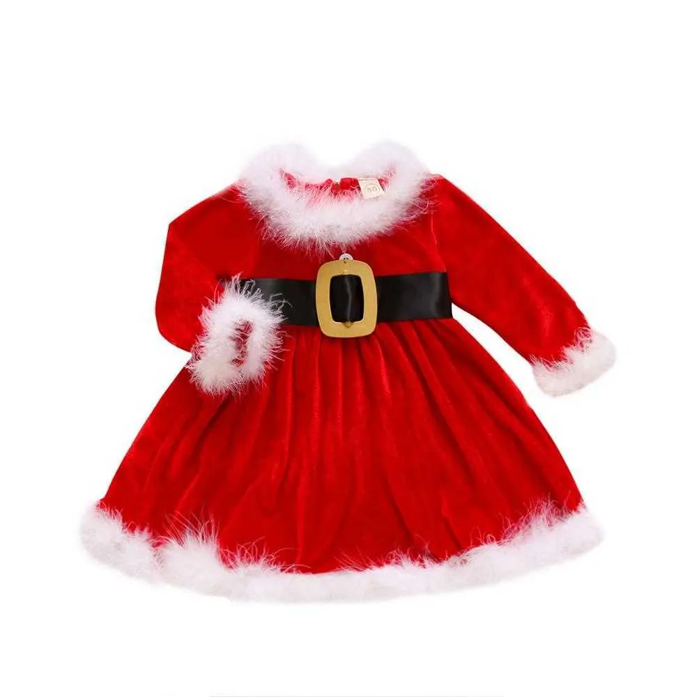 1-6y Dzieci Baby Girls Red Velvet Tutu Dress Christmas Party Girls Princess Formalne sukienki Jesień Zima Baby Ubrania Stroje Q0716