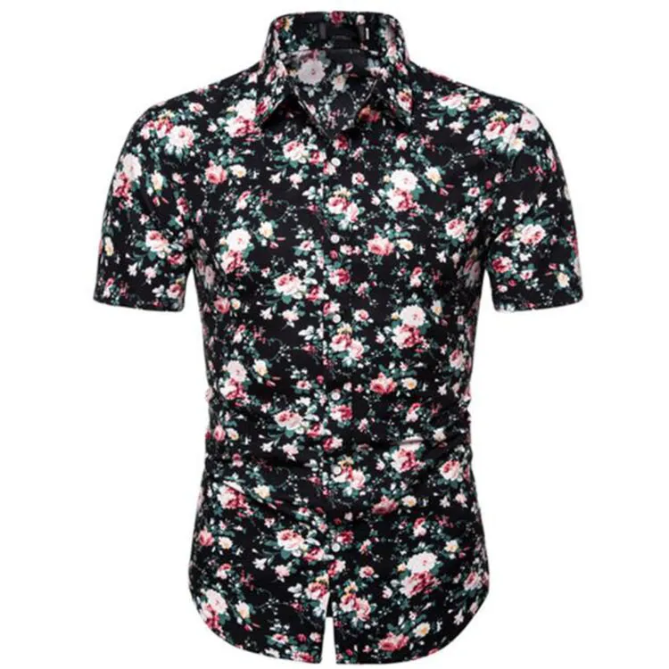 Novedosas camisas para hombre, ropa de verano con estampado de manga corta para hombre, blusa de Hip Hop, ropa de calle, camisas de playa estilo inglés para hombre