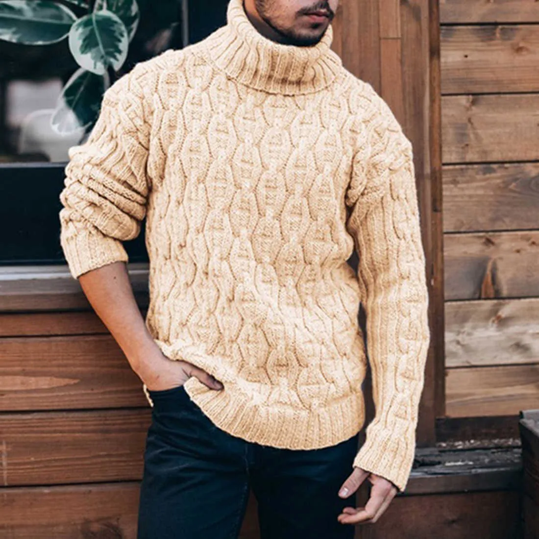 Cream turtleneck deals sweater mens