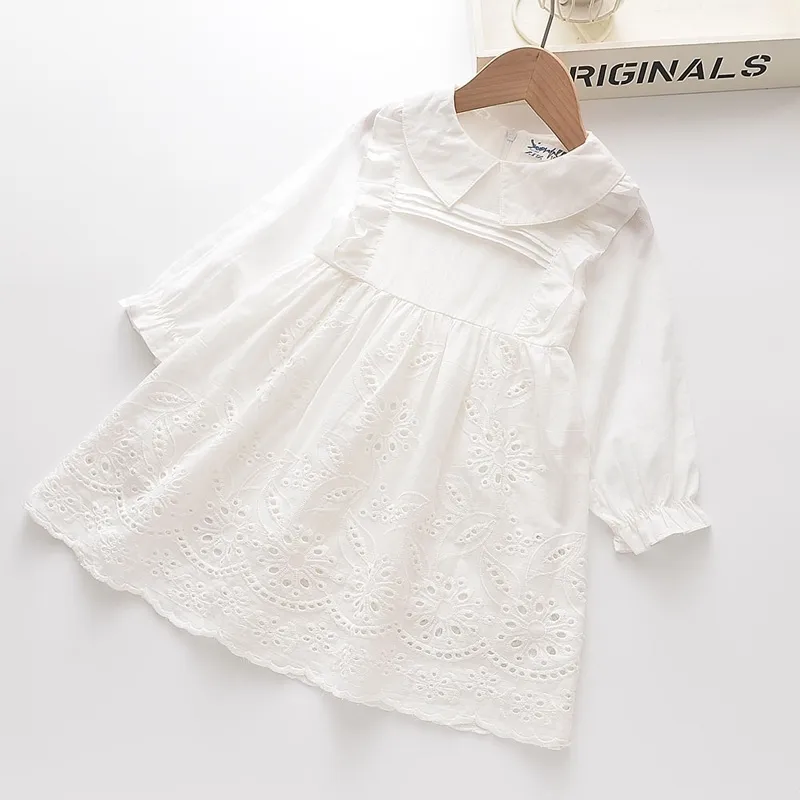LOVE DD&MM Girls Party Princess Dresses Girls Clothes Sweet Lace Hollow Long Sleeve Prom Fancy Dress Kids Clothing For Girl 210715