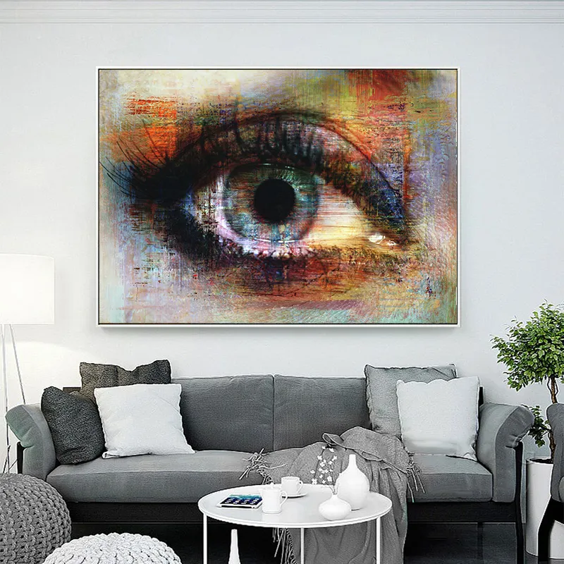 Arte Abstracto, Pintura En Lienzo De Ojos Coloridos, Cuadros De Pared Para  Pared De Salón, Arte Impreso En Lienzo, Cuadros Decorativos Modernos De  3,35 €