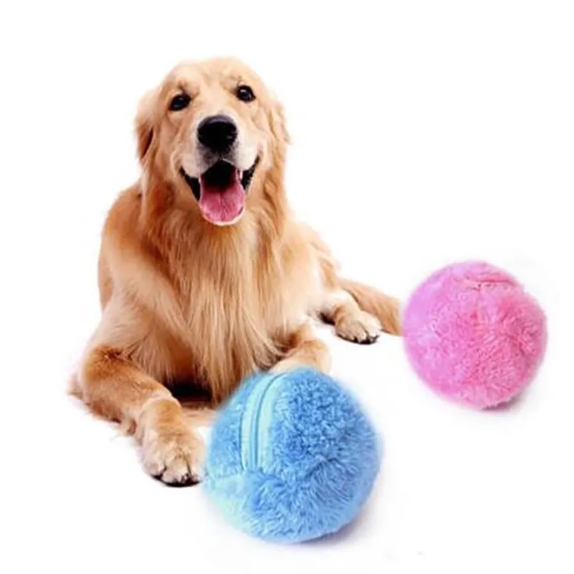 Magic Roller Ball Dog Cat Toy Automatic Chew Plush Floor Clean Toys Electric Pet 211111