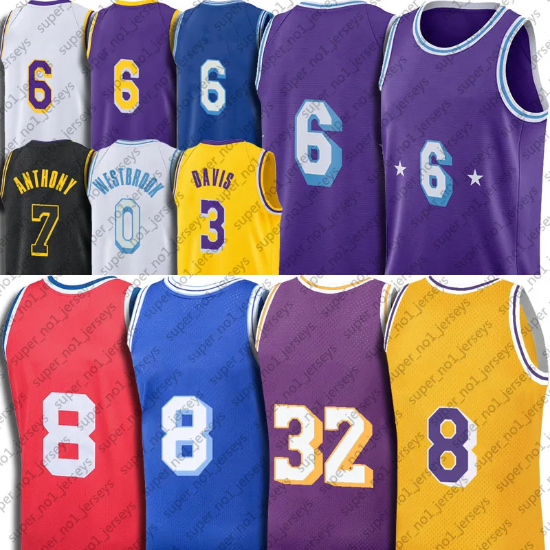 Bryant Throwback Basketball Jersey 24 8 Black Mamba Magician 1994 Lebron James Russell Westbrook Maglie 2022 City Uniform