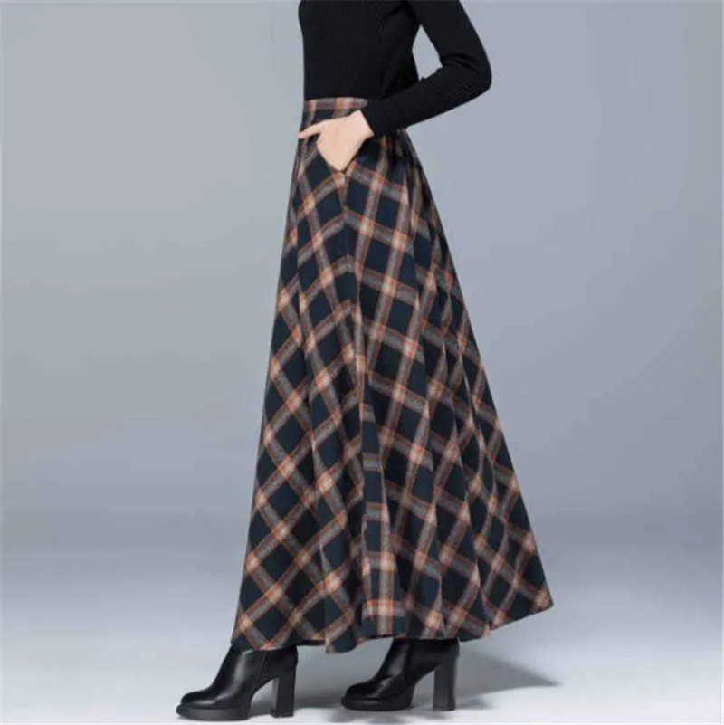 Maxi plaid skirt wool clearance