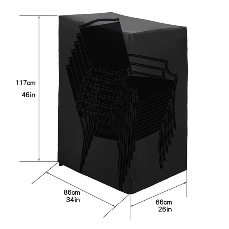 Protezione antipolvere per sedie impilate da giardino all'ombra, protezione impermeabile per mobili da giardino, per custodia da esterno