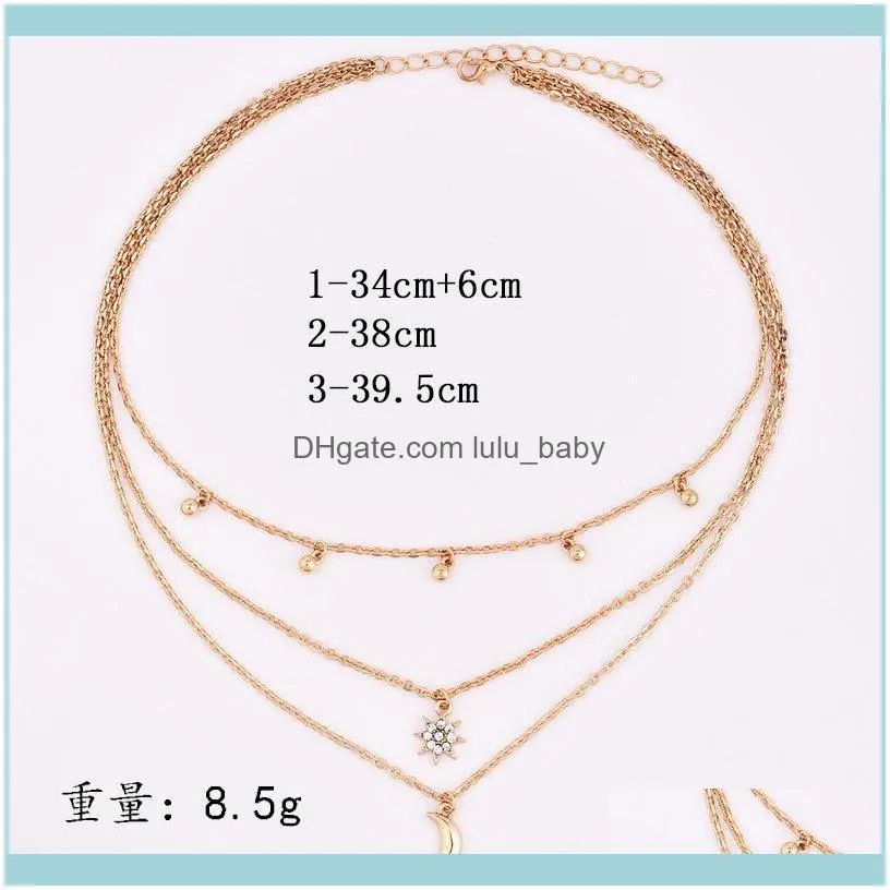 Pendant Necklaces Boho Jewelry Multi Layer Beads Choker For Women Sexy Moon Fashion Vintage Collier Necklace