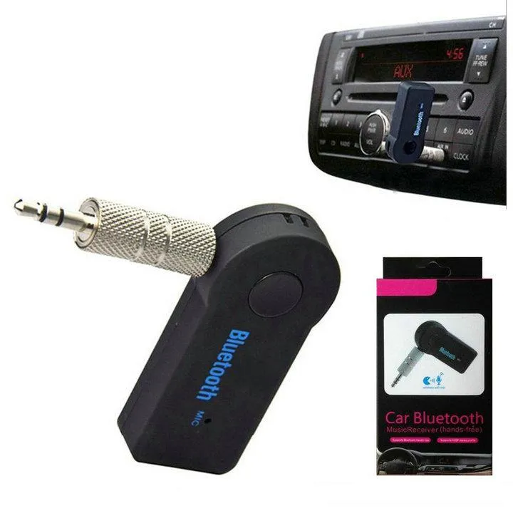 실제 스테레오 새로운 3.5mm 스트리밍 블루투스 오디오 음악 수신기 자동차 키트 스테레오 BT 3.0 휴대용 어댑터 자동 AUX A2DP 핸즈프리 전화 MP3
