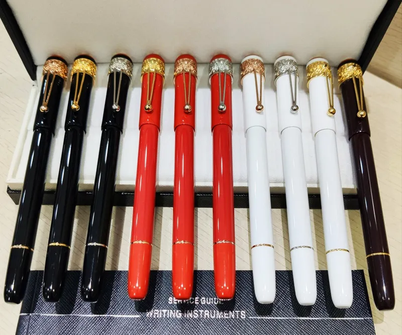 High quality Luxury Ballpoint Pen Black - red metal spider Nib Clip fine office school stationery fashion calligraphy classic ink 292Q