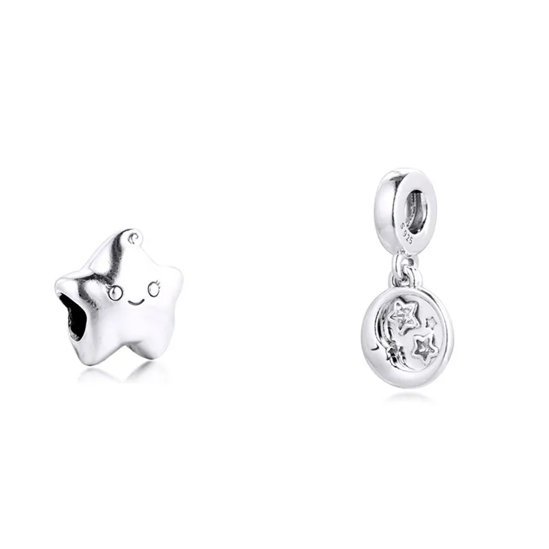 One Set Best Friend Christmas Jewelry Components Gift Family 100% Real S925 Sterling Silver Charms