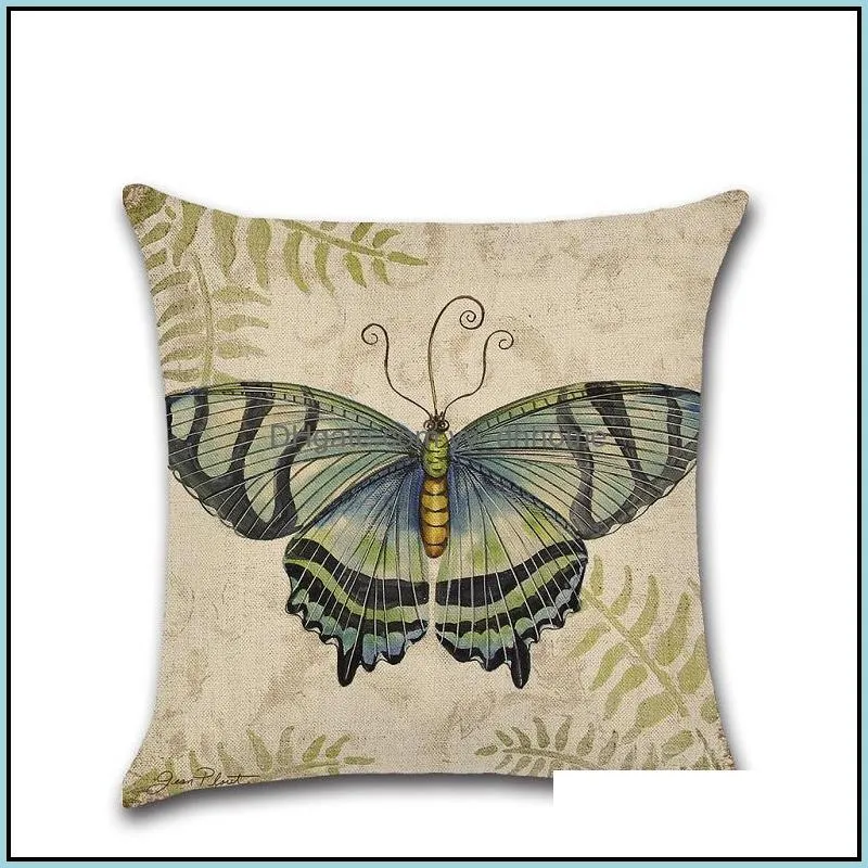 Dream butterfly Cotton Linen Colorful Decorative Pillow Case Chair Square Waist Seat Pillow Cover Home Textile