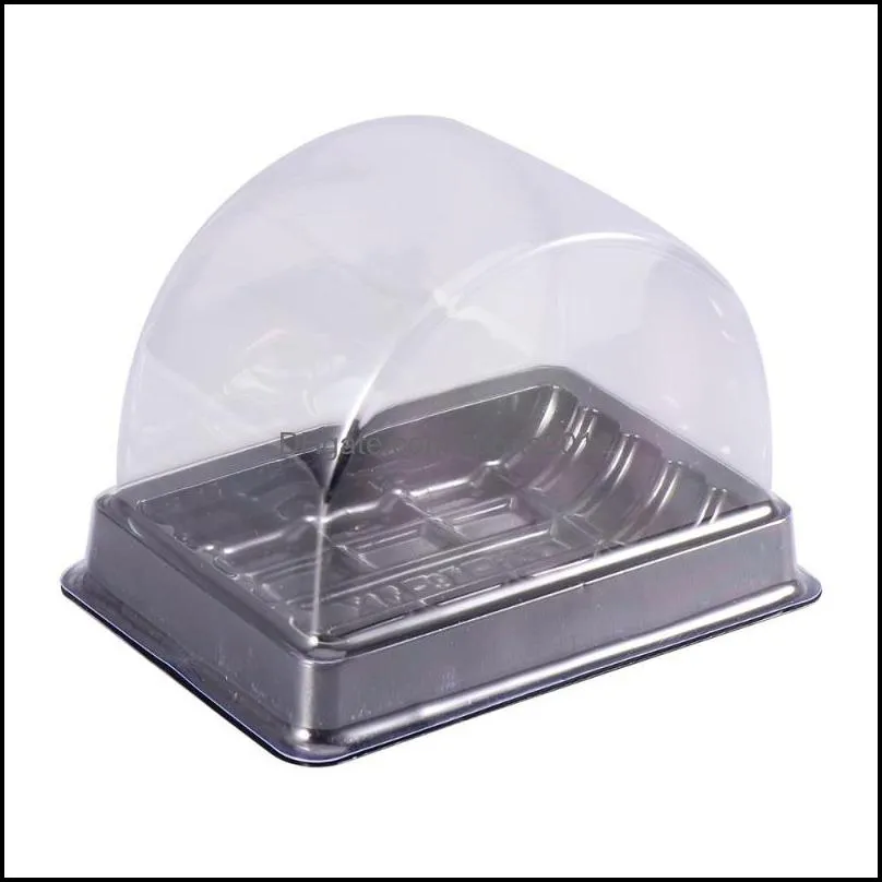 Gift Wrap Event Festive Party Supplies Home Garden50 PCs Baked Packing Disponable Box Saver Transparent Tray Storage (Half Round Black) Dr