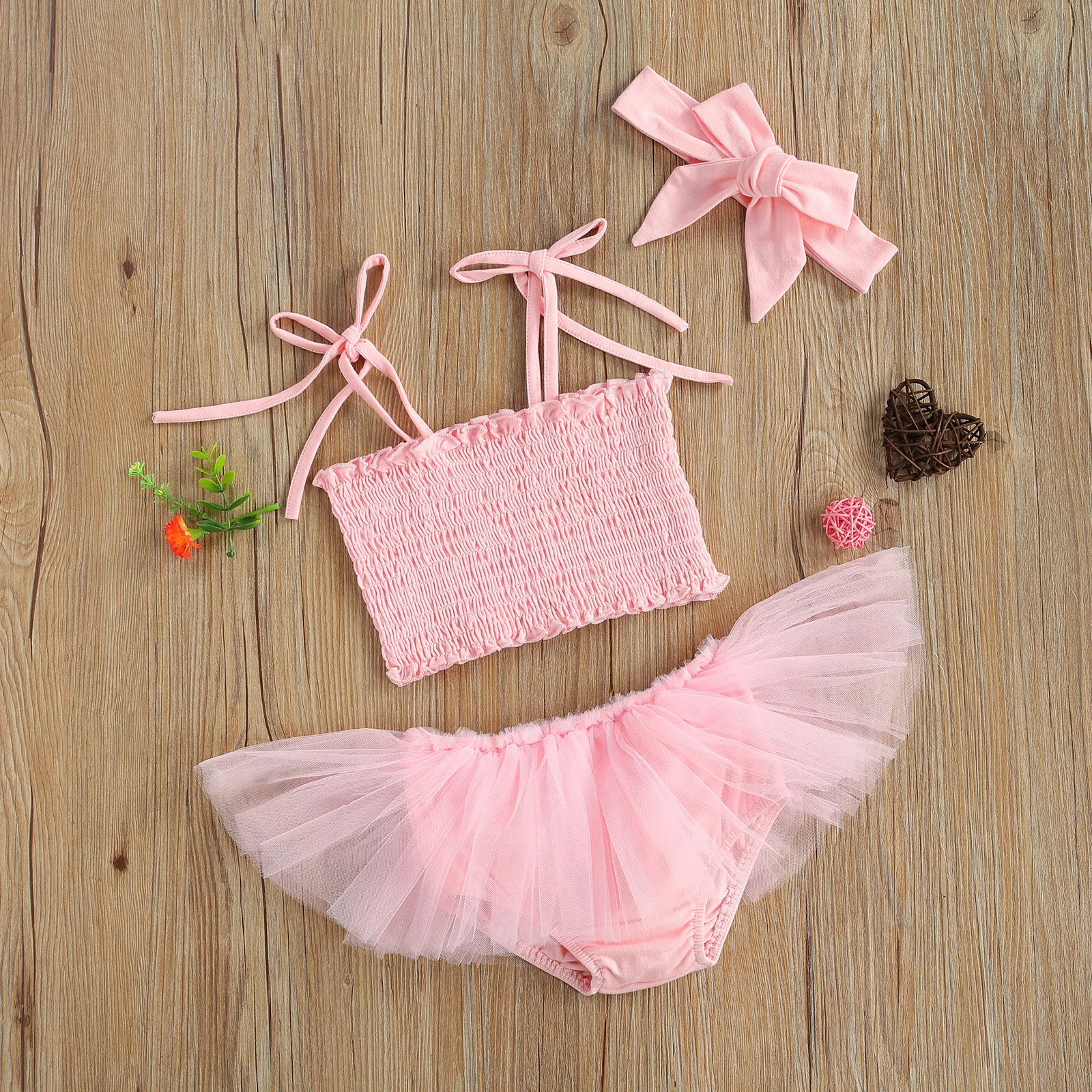 0-24M Summer Princess Born Infant Baby Girl Abiti in pizzo Set Ruffles Vest Top Tulle Shorts Abiti Abbigliamento carino 210515