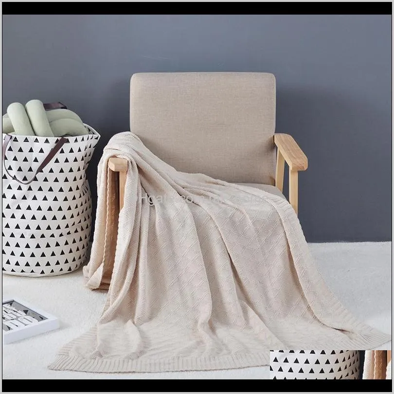 plaids 100% cotton knitting blanket office nap air conditioning throw blanket for summer/autumn on sofa/bed 120*180cm/180*200cm