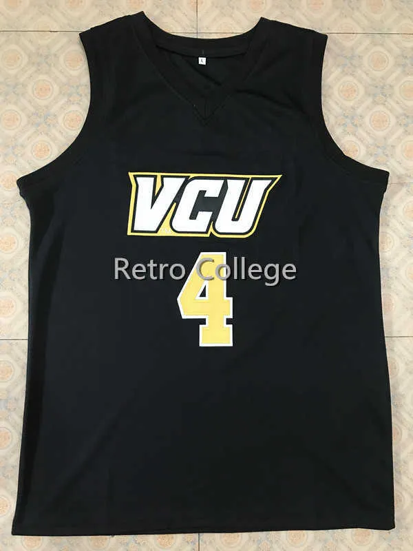 # 4 Баскетбольная майка колледжа Джастина Тиллмана VCU с возвратом, трикотажные изделия с вышивкой на заказ, любое количество и имя