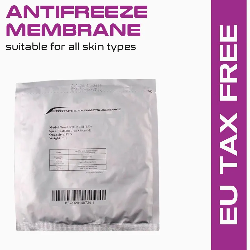 US Anti Freezing Membranes for Fat Machine 100st Antiforeze Membrane Fast 0,07G Bag 30x27cm Cooling Pads085