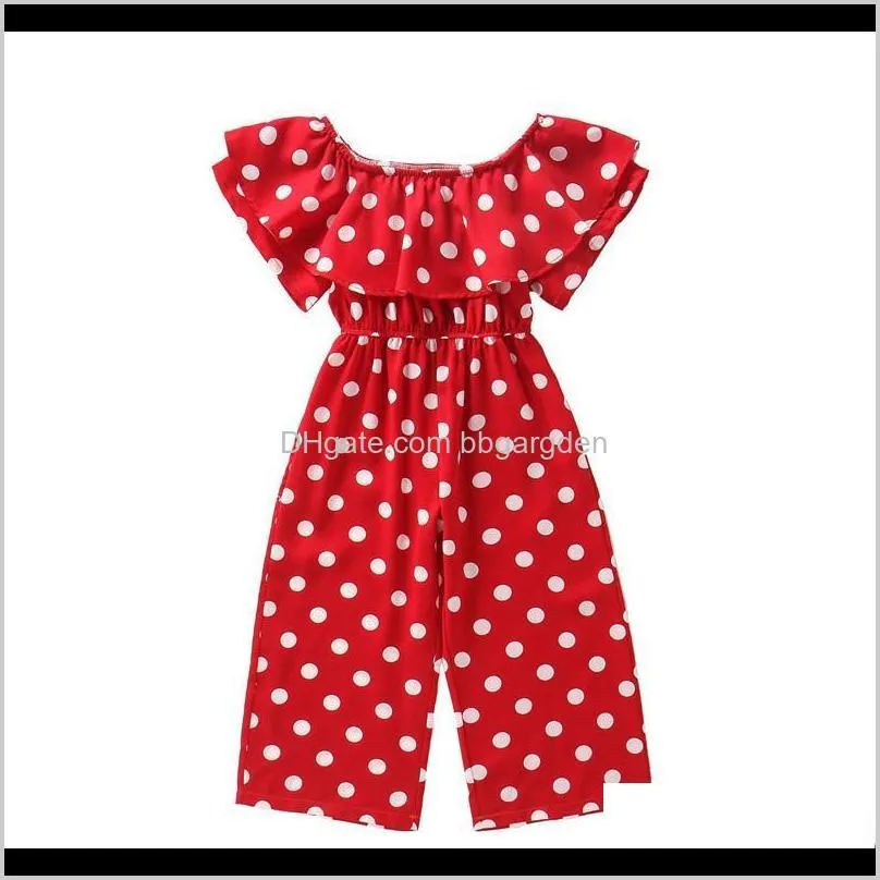 kids clothes summer outfits teenage girls clothing 12 14 years word shoulder short sleeve polka dot rompers children`s jumpsuit sets