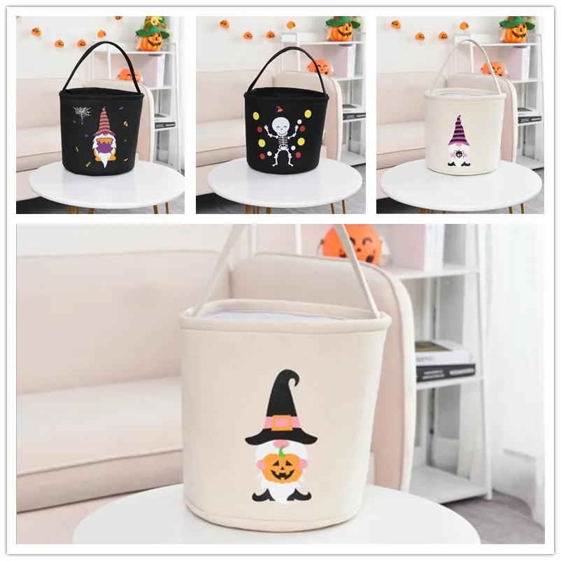 Halloween Spiders Bucket Party Candy Pumpkin Basket Trick or Treat Gift Tote Bag Festival Decorative