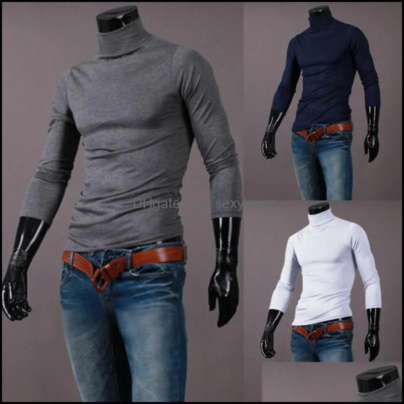 Men`s Sweaters Mens Turtle Neck Fashion Casual Cotton Skivvy Turtleneck Stretch Tops