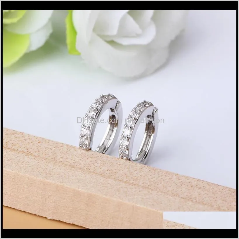 good quality 925 sterling silver small hoop earrings with zircon fashion jewelry engagement gift for ps0672