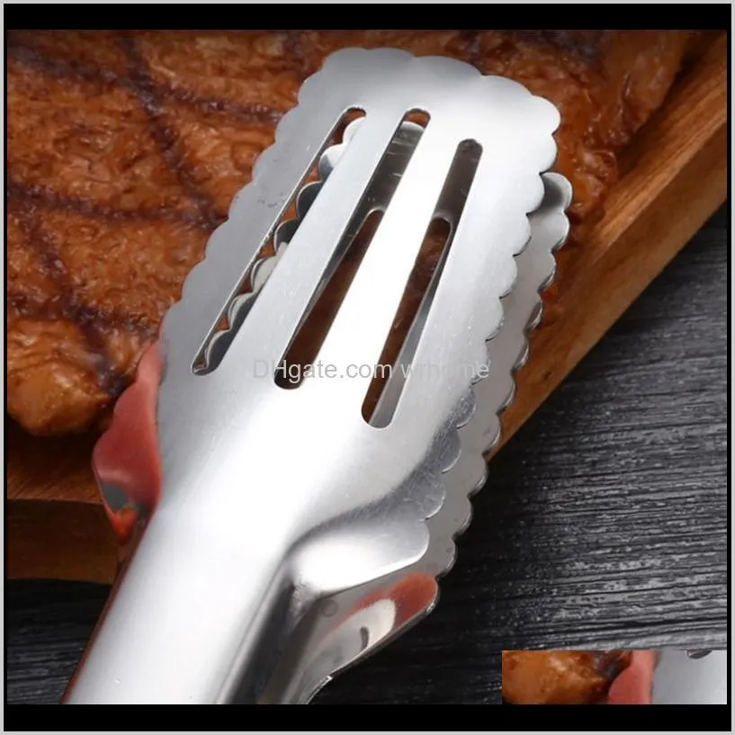 stainless steel tongs kitchen baking tools bread steak barbecue grill tongs, 3pcs bag clips