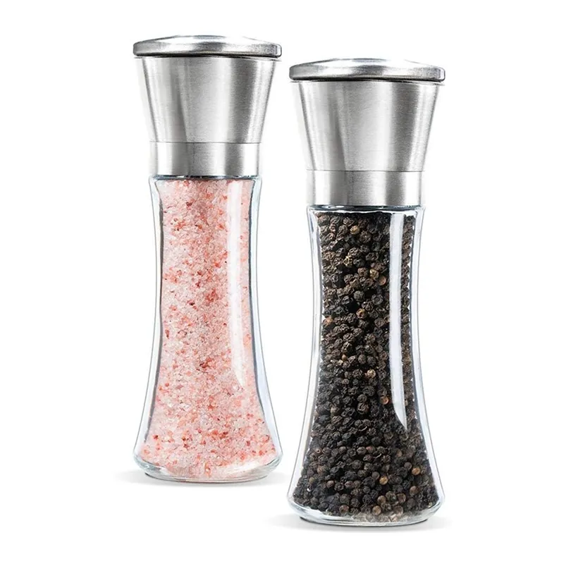 Stainless Steel Salt and Pepper Grinder Mill Adjustable Spice Kitchen Cooking Tools 210611