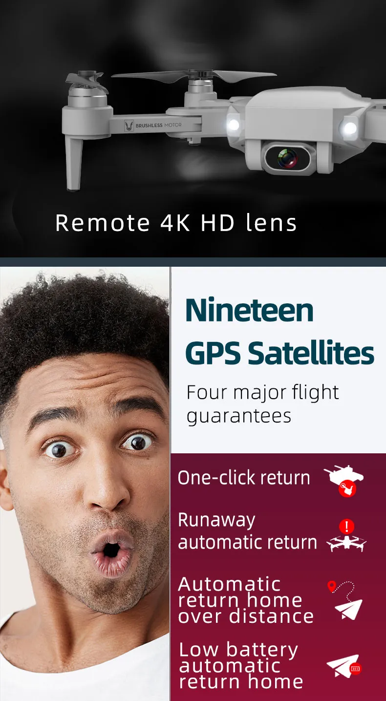 Gps Drone LU1 PRO With HD 4K Camera Professional 3000m Image