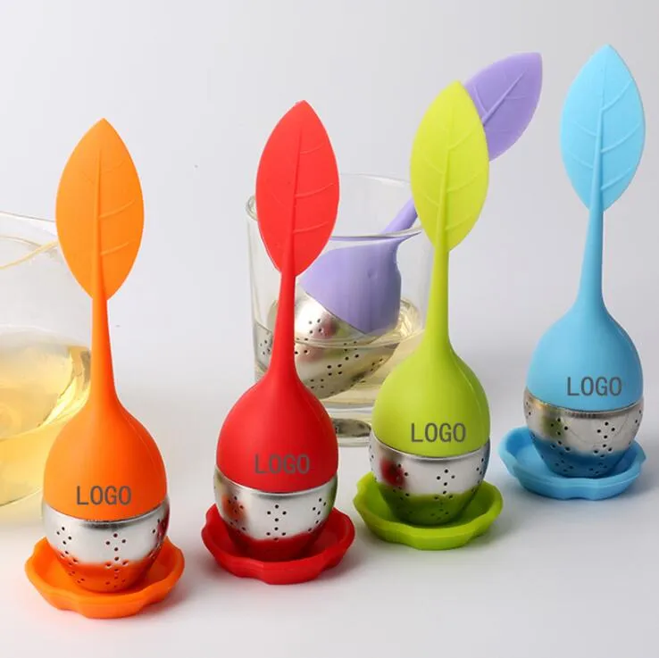 Outils de cuisine Infuseur à thé en silicone Passoire en acier inoxydable Sweet Leaf Spice Filter Gifts