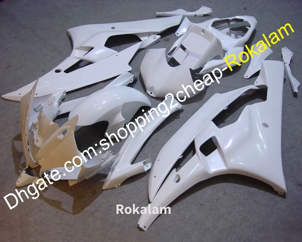 YZF600 06 07 Motorbike Body Cowling For Yamaha YZFR6 YZF R6 2006 2007 YZF-R6 All White Fairing Accessories (Injection molding)
