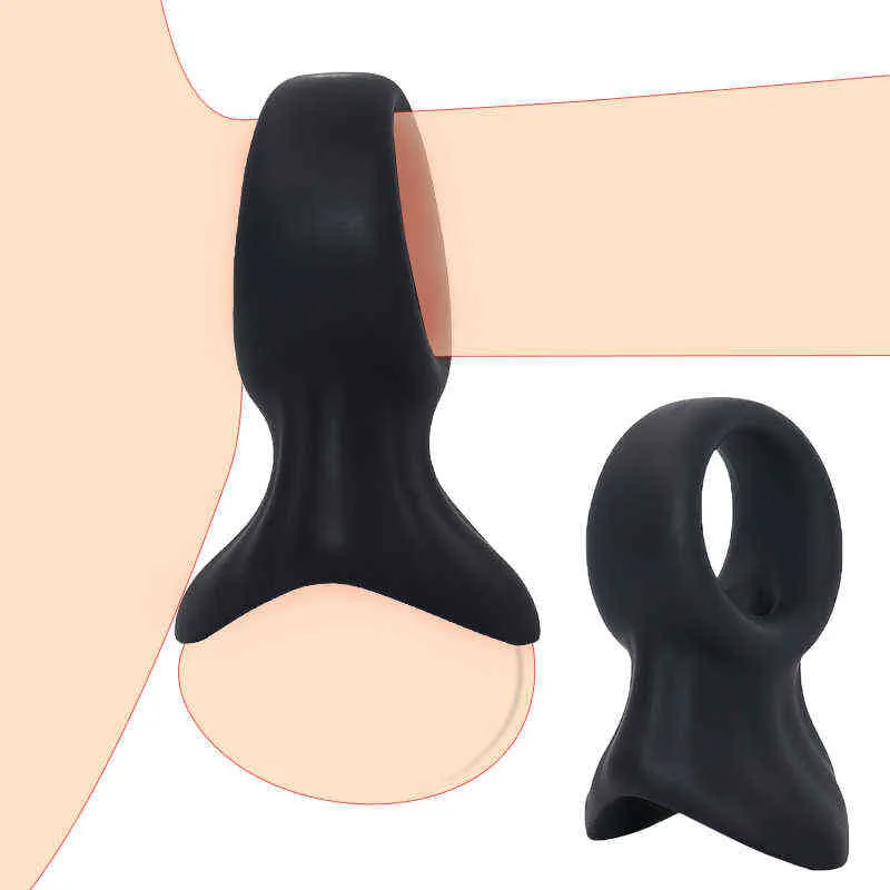 Nxy cockrings masculino pênis anel de silicone esferas escrotal expansão retardado ejaculação macho brinquedos ejaculatários 1206