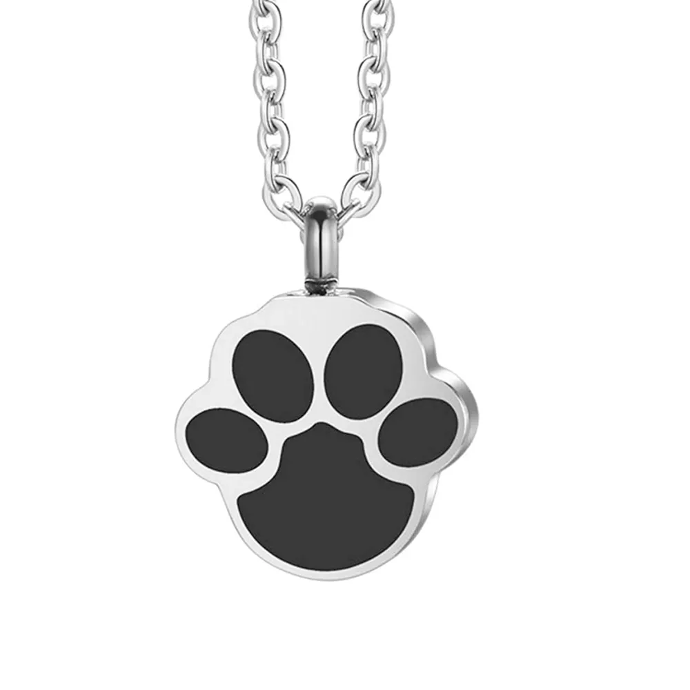 Partihandel PET Keepsake Pendant Necklace Dog Paw Print Cremation Pendant Commemorative Gold/Silver