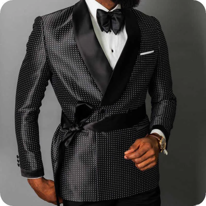 Yeni Varış Groomsmen Siyah Damat Smokin Şal Yaka Erkekler Takım Elbise 2 Parça Düğün Best Adam Damat (Ceket + Pantolon + Kravat) C603 X0909