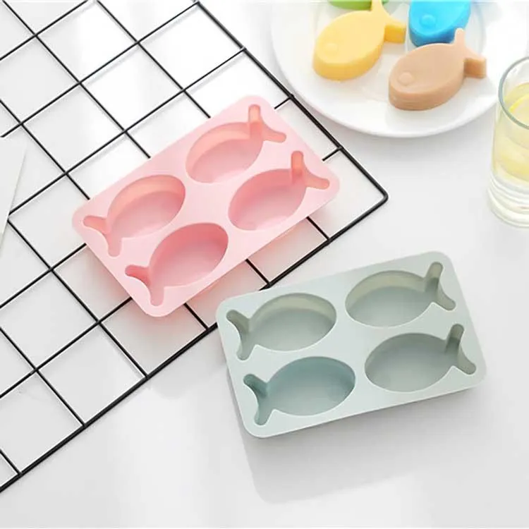 Cakes Tools Silica Gel Rice Cake Baking Mold 4 With Lovely Fish Hand Soap Chocolate Mold Ice Box