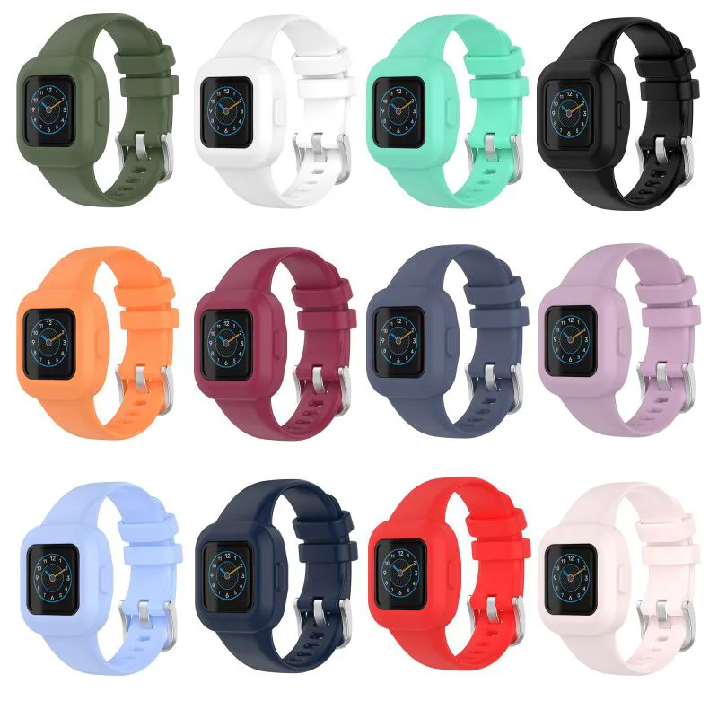 12 cores Soft Silicone Correias Watchband Pulseira pulseira pulseira de pulso à prova d 'água mulheres mulheres homens para Garmin Vivofit Fit Jr3 JR 3 Jr.3 Smart Watch Band