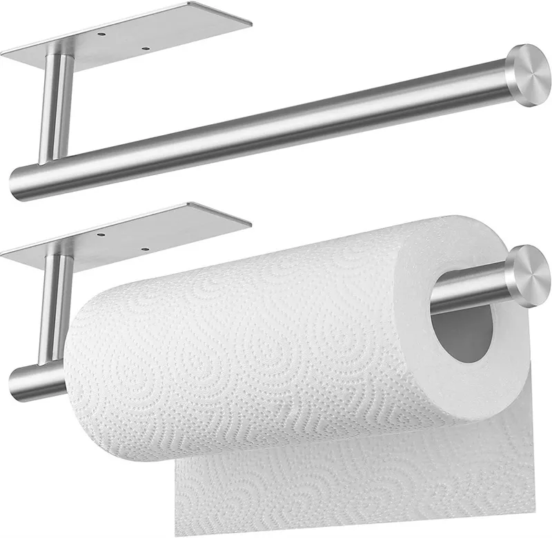 Portarrollos De Papel Toalla Autoadhesivo, Soporte De Pared, Estante De  Papeles De Acero Inoxidable Plateado, Negro Y Dorado Para Gabinetes De Baño  Y Cocina De 8,89 €