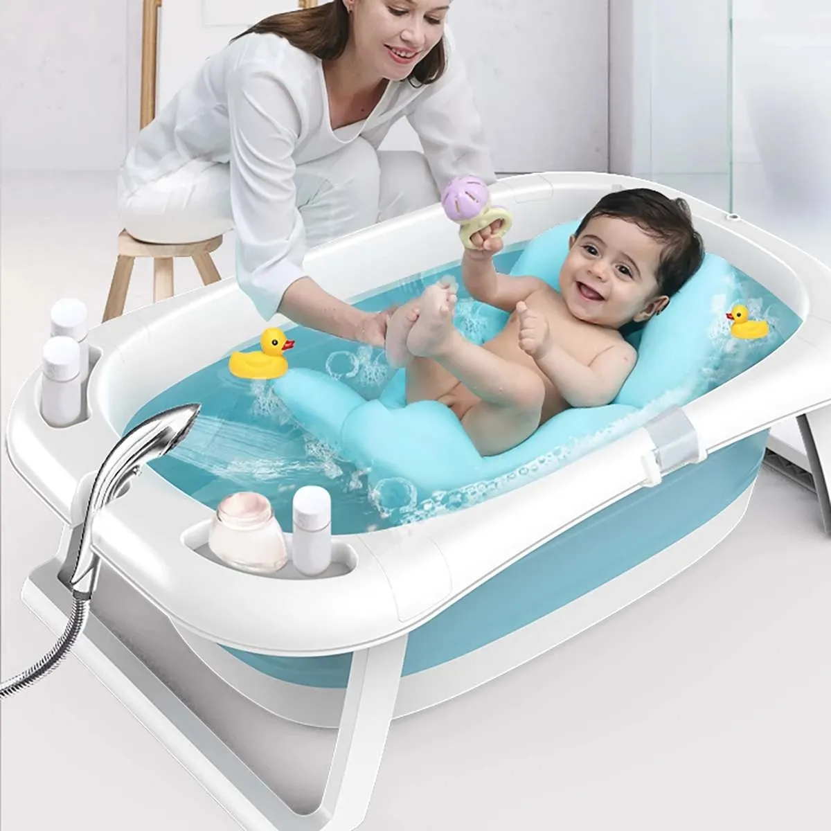 Tappetino Vasca Da Bagno Portatile Baby Shower Cuscino Morbido