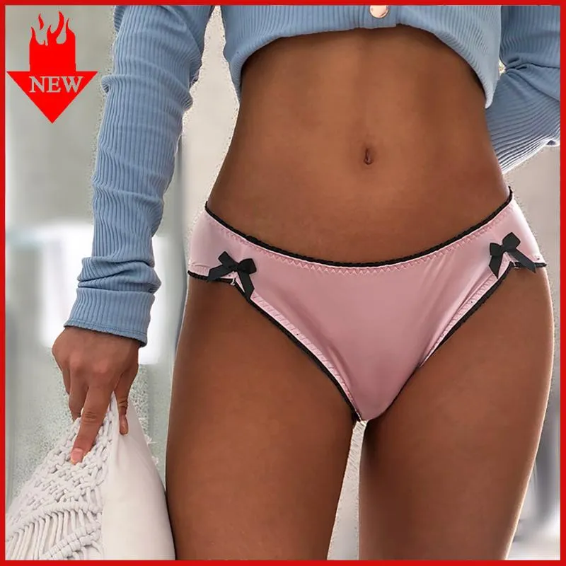 Gym Clothing Womens Sexy Cotton Yoga Briefs Solid Bow Panties Underwear Seamless Comfort Intimates Lingerie Lady Low Waist Sports Underpants