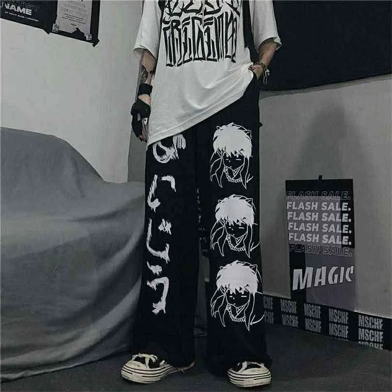 Harajuku woman pants Japanese e girl aesthetic for women wide leg pant men jogger casual Oversize 210925