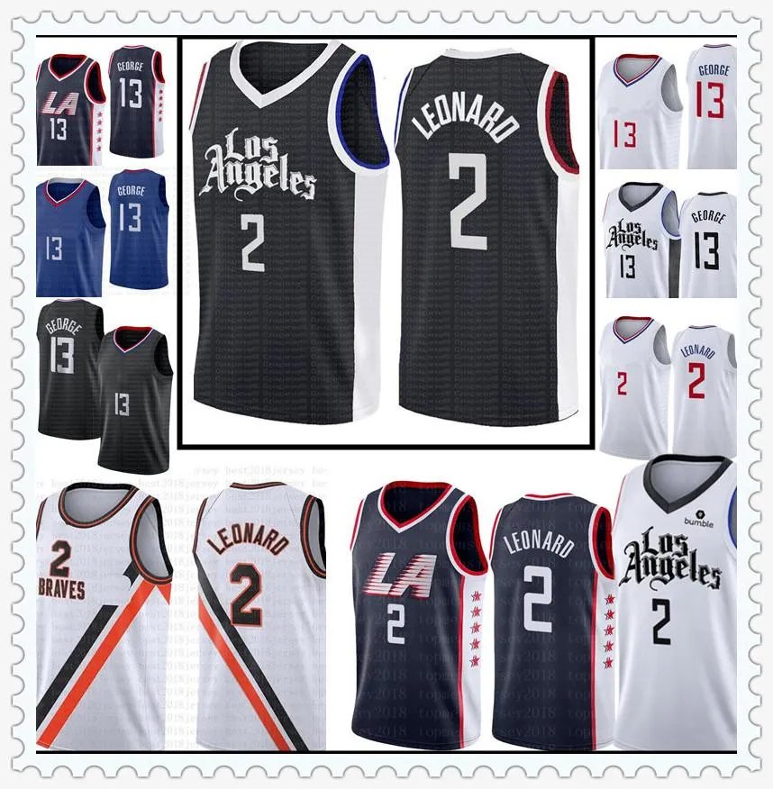 2021 #2 Kawhi Los Jersey Leonard Angeles Jerseys Mens Paul 13 George Basketball Jerseys S-xxl Blue Black White 66666