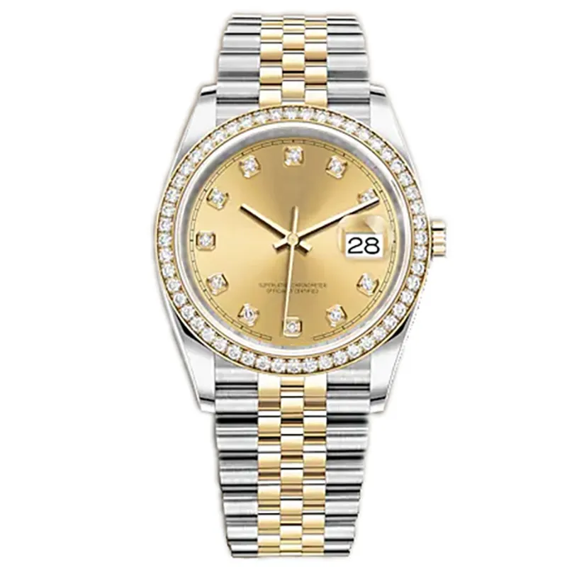 Watchbr-U1 41mm 36mm Relógios Mecânicos Automáticos Mens Bezel Aço Inoxidável Mulheres Diamante Lady Watch Relógios de pulso luminosos à prova d'água