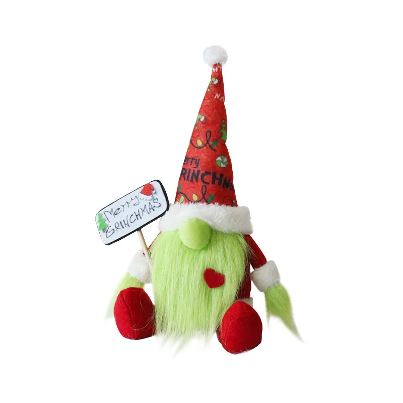 DHL Grinch Christmas Plush Toy Animals Rudolph Faceless Doll