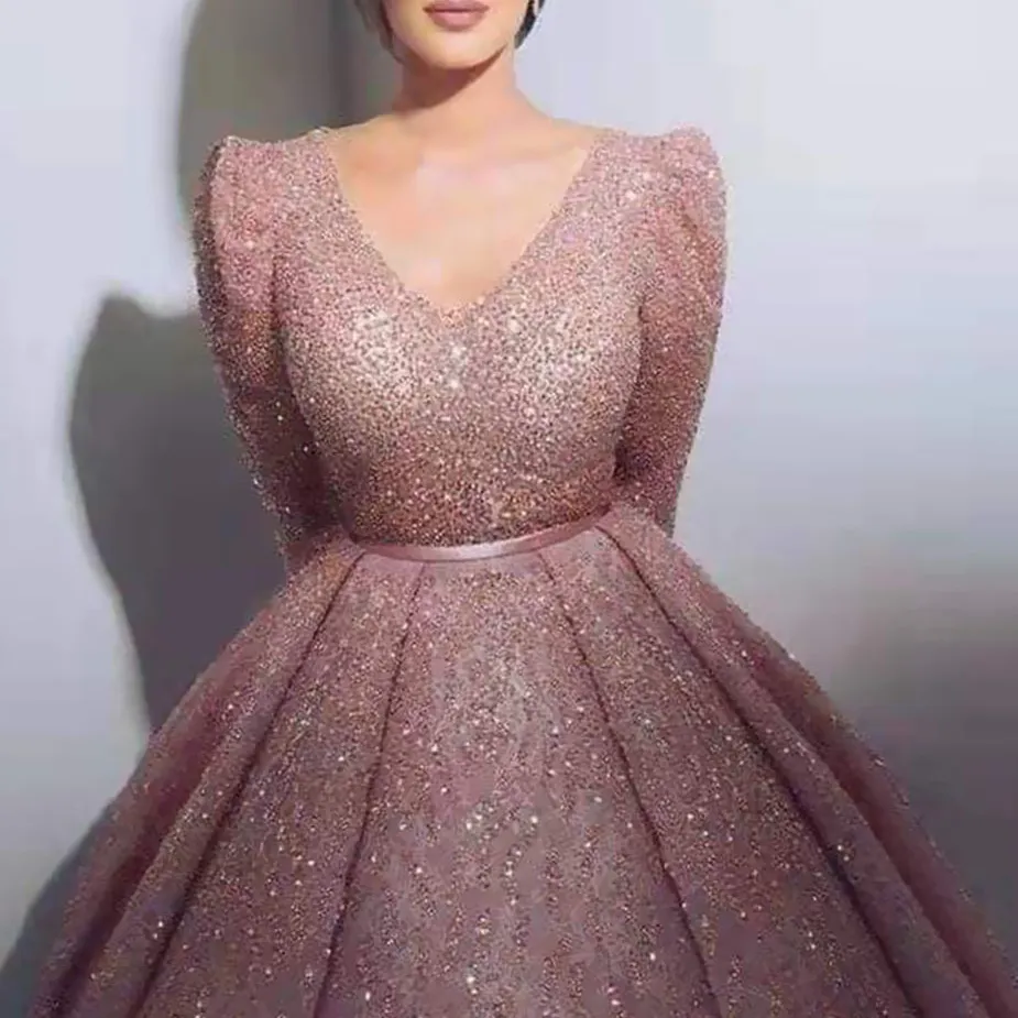 2021 Deep Viving Dress Prom Gowns Sheer Jewel Neck Beadedレース長袖マーメイドウエディングドレススイープトレインカスタムメイドイリュージョンローブデソレ