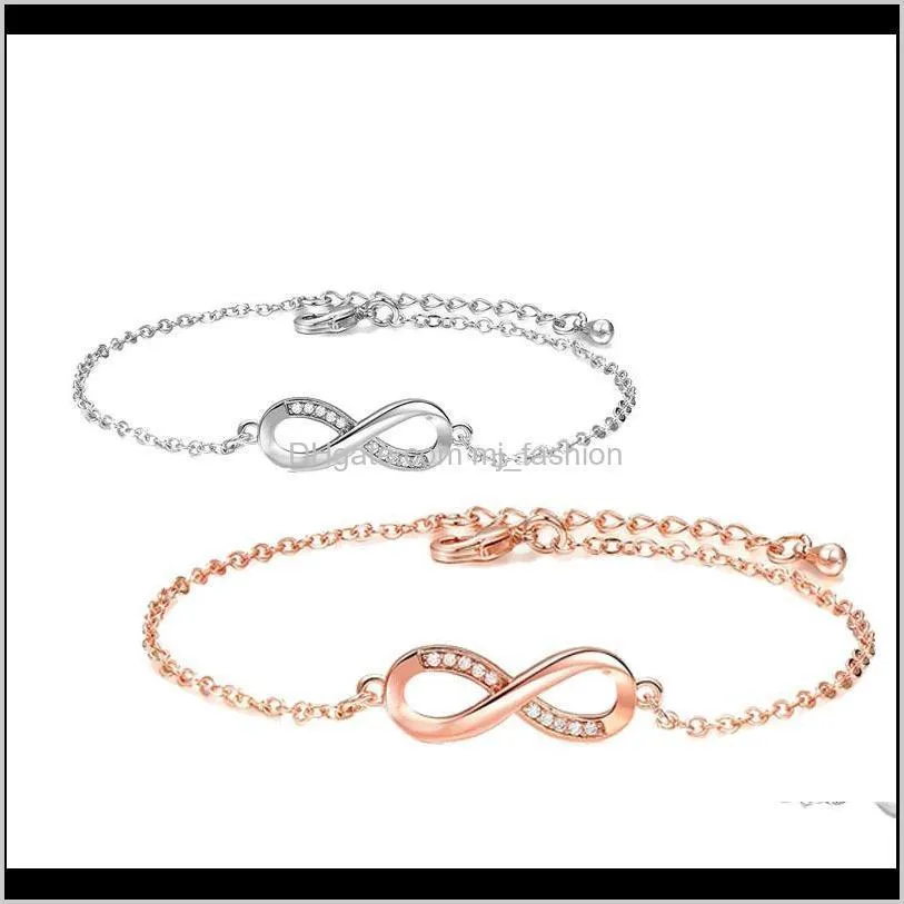 bracelet fashion cubic zirconia crystal adjustable bracelets luxury infinity letter bracelets women fashion jewelry