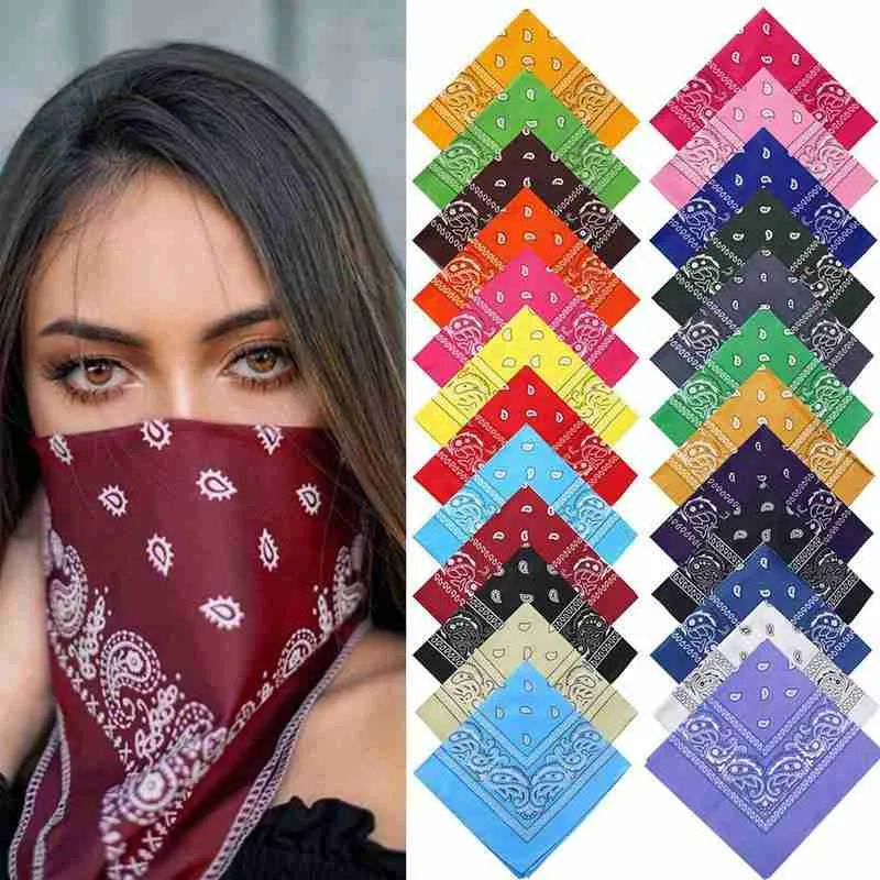 Vintage Bohemian Print Bandana Hårband för tjejer Turban Square Hair Women Accessoarer Scarf Unisex Kids Headband