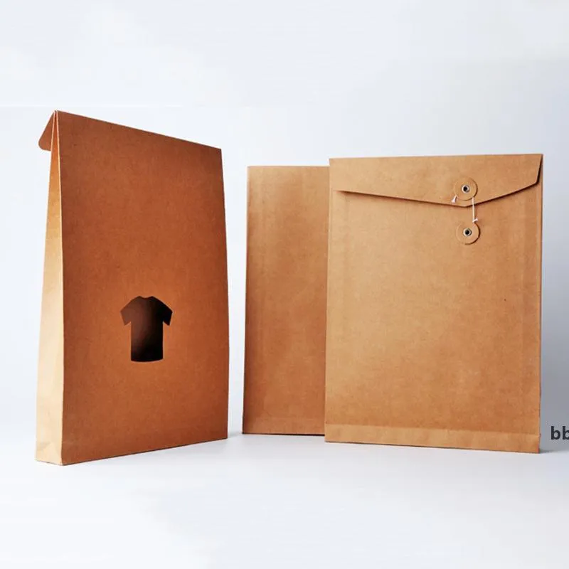 Household Sundries Kraft Paper Bags A4 File Folder Thickened Bidding Personnel Information Plastic Storage Office Supplies Clothing BBF9036